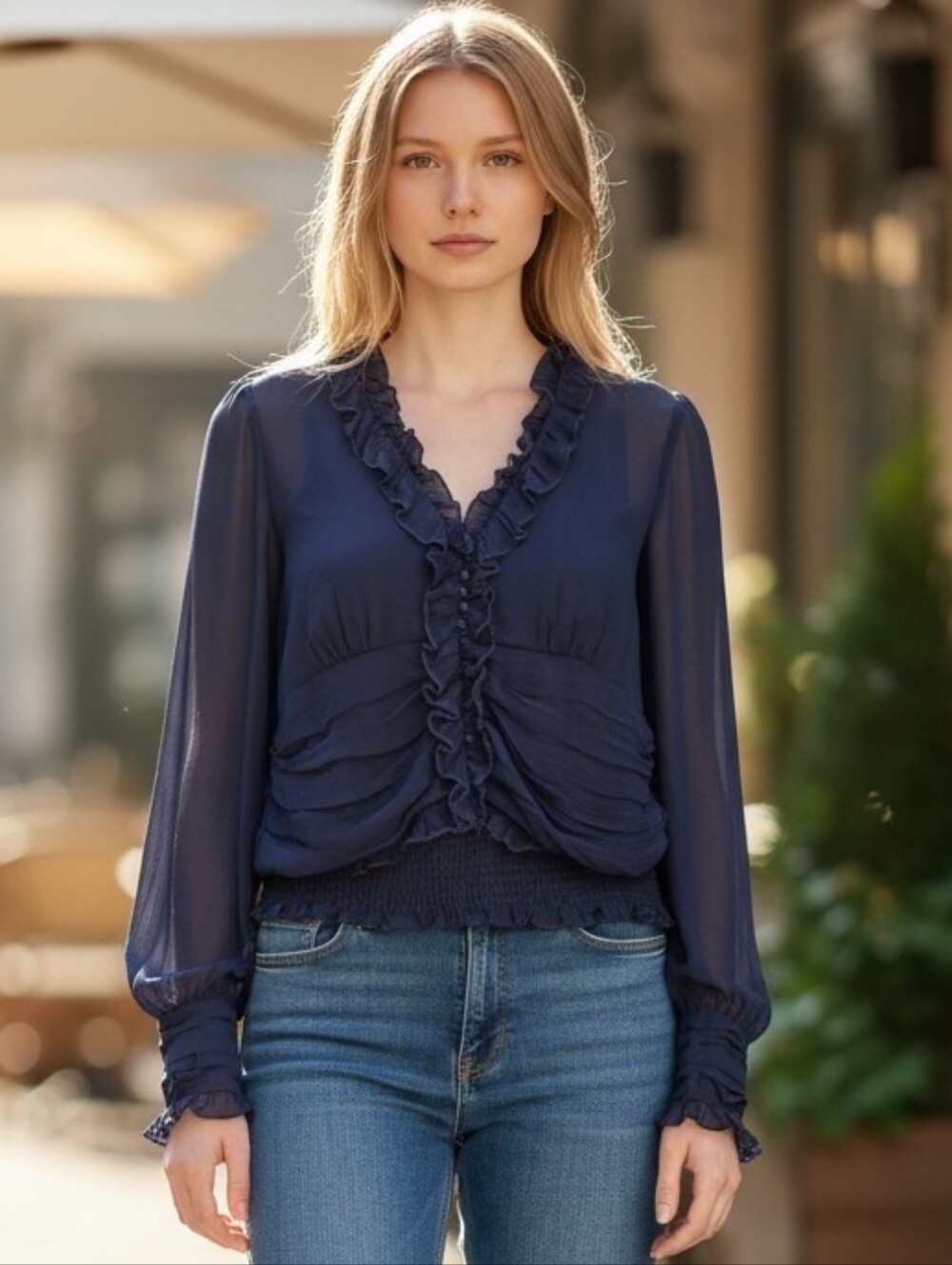 Free People Ruffled Top - Picture 1 of 12
